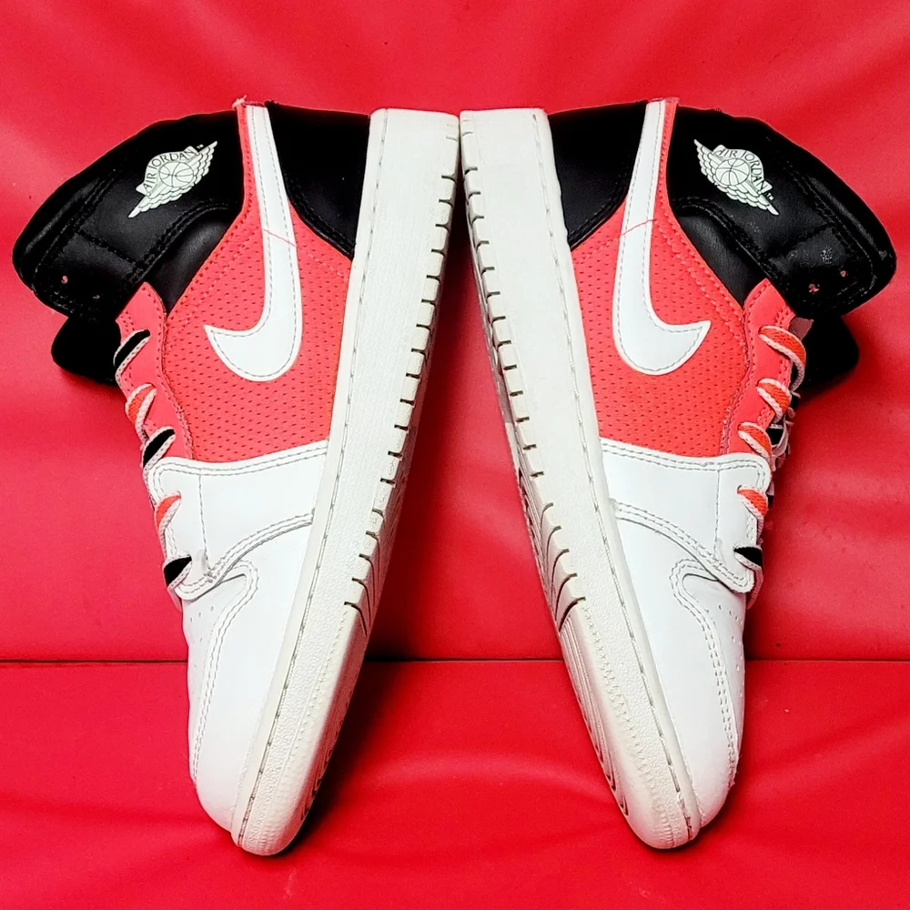 Jordan 1 Mid Black Infrared GS Shoes #FB4417-016 size 5Y Big Boys / Women's 6.5 - Picture 3 of 12